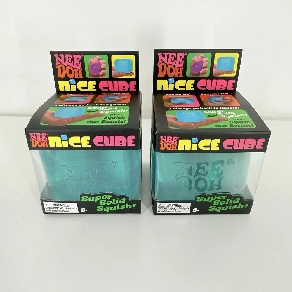 Nee Doh Nice Cube BLUE Schylling Slow Squish Fidget Sensory Toy